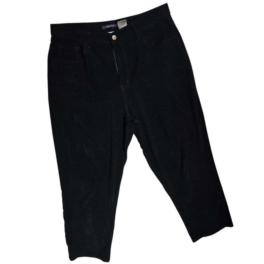 Bill Blass Black Women's Pants Size 16P Microfiber Slacks Jeans Cut Vintage